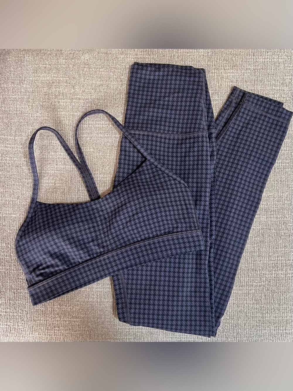 Lululemon Micro Houndstooth Blue Multi Matching Set
